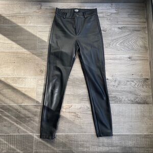 Zara faux leather legging trouser button pant
